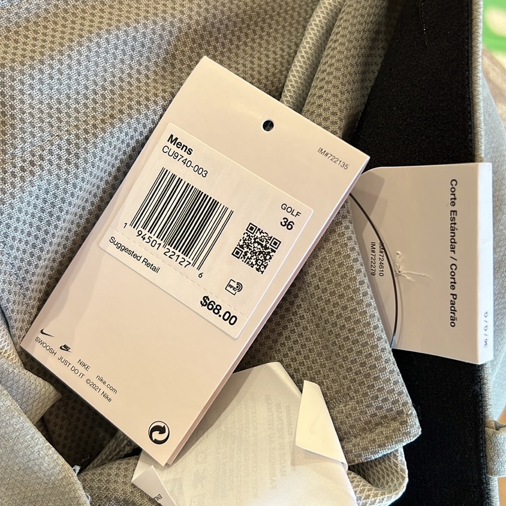 Brand New Nike Gray Dri-Fit Stretch Comfortable Fabric Standard Fit Golf Shorts! - Picture 8 of 8
